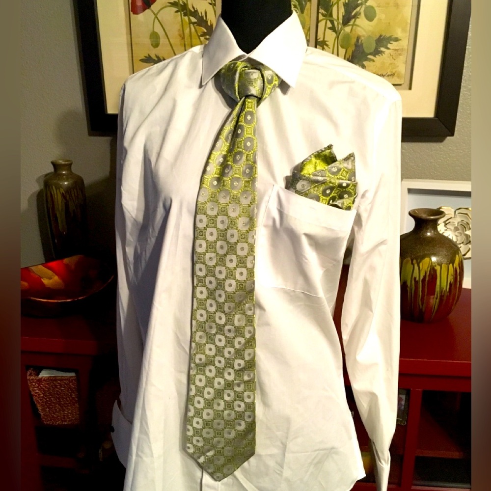 Green, Silver and Gold Tie Set